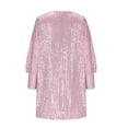 thumbnail image 4 of Glitter Women's Metallic sequins Asymmetrical Off Shoulder Long Sleeve Fitted Dress for Club Outings and Galas, 4 of 9