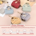 thumbnail image 4 of Llaveros de Mini Bolsa Tote Uxcell, 2 Pcs Lindo Monedero Llavero de Cuero PU, Azul Claro/Rosa Claro, 4 of 7