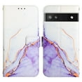 thumbnail image 2 of Feishell Fit for Google Pixel 6a Wallet Case with Wrist Strap,Stylish Marble Pattern Premium PU Leather Folio Flip Credit Card Slots Kickstand Shockproof Protective Phone Cover,F, 2 of 6