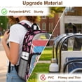 thumbnail image 6 of COEQINE Clear Backpack for School Multi-Pocket Bookbag PVC Polyester See Through Book Bag with Padded Shoulder Straps, Heavy Duty Work Bag Transparent Daypack, Hummingbird Cherry Blossom, 6 of 7