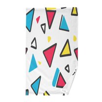 Yayeee 100% Cotton Hand Towels for Bathroom 16" x 28" Kitchen Towel, Red Triangles