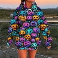 thumbnail image 2 of JOANKDMI Womens Retro Graphic Halloween Sweatshirt Hoodie Oversized Colorful Print Pullover Long Sleeve Drawstring with Pocket Y2K Fall Fashion Casual Trendy Tops, 2 of 6