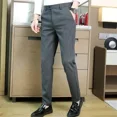thumbnail image 3 of Pantalones de verano ajustados para hombre, pantalones de traje negros trenzados, 9 pantalones cortos para hombre, tela nueva en ropa de trabajo, pantalones formales coreanos, muchas reseñas, 3 of 5