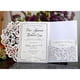 thumbnail image 3 of Tarjeta de invitación de boda cortada con láser, tarjeta de felicitación, negocios personalizados con tarjeta RSVP, suministros de fiesta, Azul, Blanco, elegante, hueco, 50 piezas, 3 of 4