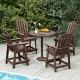 thumbnail image 2 of Costway 4 PCS Tall Bar Stool HDPE Patio Chair with Armrest Footrest Home Indoor Outdoor Brown, 2 of 8