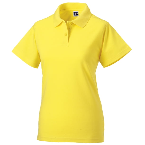 Russell- Polo clásico de algodón para mujer (Amarillo)