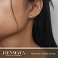 thumbnail image 5 of JeenMata 4 Prong 0.5 Carat Oval Cut Moissanite Solitaire Stud Earrings in 18k White Gold Plating for Women, 5 of 11