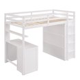 thumbnail image 4 of Twin size Loft Bed with Drawers,Desk,and Wardrobe-White 301AAK, 4 of 9