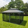 thumbnail image 5 of Unique Choice 13 x 10 ft Outdoor Patio Gazebo Canopy Tent with Mesh, Gray, 5 of 9