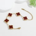 thumbnail image 4 of Luxury Bracelets for Women, 18K Gold Plated Clover for Women Lucky Four Leaf Link Bracelets Jewelry Gifts Trendy for Women Teen Girls, 4 of 6