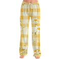 thumbnail image 2 of Trgacdwlo Plaid Pj Pants Women Fall Wide Leg Women's Pajama Bottoms Elastic Waist Drawstring Cozy Soft Women's Sleep Pants, 2 of 4