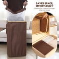 thumbnail image 2 of Sea Team 90L Extra Large Capacity Laundry Hamper with Lid, Removable Bag & Bamboo Handles, Foldable Dirty Clothes Bin for Family, Laundry Room, Bedroom & Closet, Brown, 2 of 8