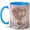 Blue, variant on Floral Hot Air Balloon Coffee Mug, Fantasy Travel Mug for Women, Watercolor Balloon with Flowers and Castle Scene, Dreamy Gift, Ceramic 11 Oz Cup