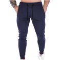 thumbnail image 4 of qolati Mens Joggers Sweatpants with Zipper Pockets Casual Elastic Drawstring Running Gym Training Tapered Trousers Fashion Slim Fit Workout Athletic Track Pants, 4 of 4
