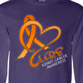 thumbnail image 4 of Inktastic Cure- Kidney Cancer Awareness Orange Ribbon Long Sleeve T-Shirt, 4 of 5
