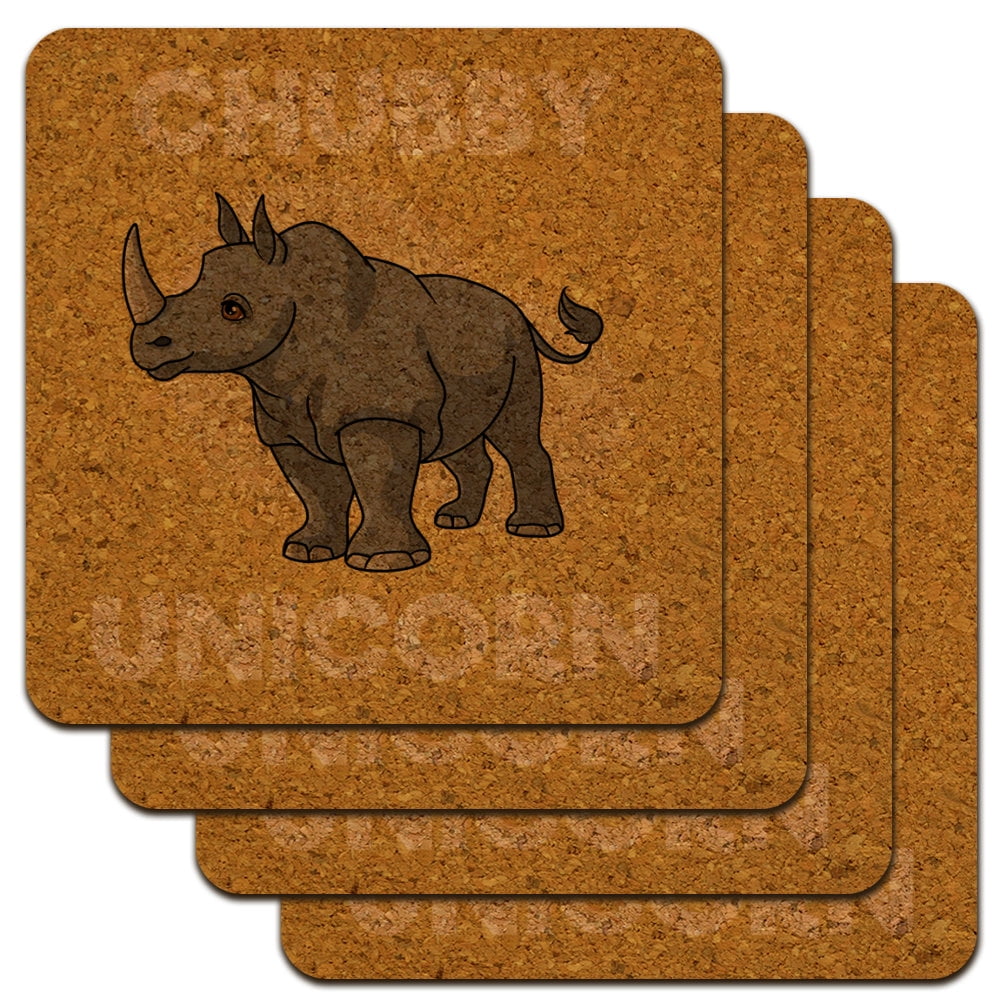 Black Rhino Rhinoceros Novelty Coaster Set 