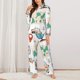 thumbnail image 2 of Balery Travel1 Conjunto de Pijama con Estampado para Mujer, Conjunto de Dos Piezas con Manga Larga, Ropa de Dormir Suave con Bolsillos, Pijamas Cómodos-Small, 2 of 7