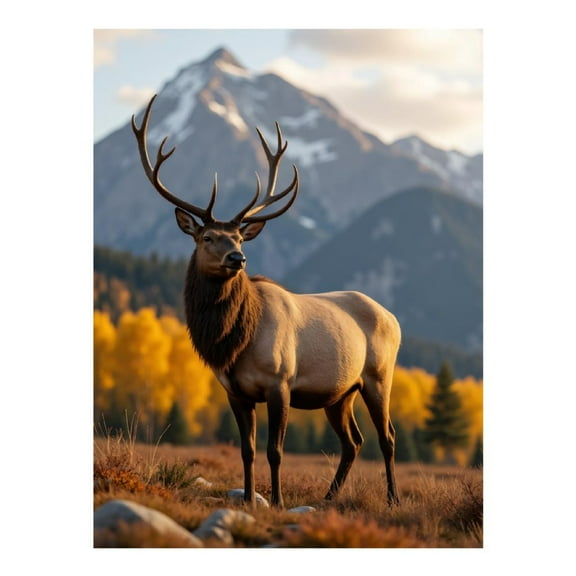 Diamond Art Kits for Adults - 5d Majestic Elk Autumn Mountain Scene Diamond Painting for Adults, Diamond Art for Adults Beginners, Diamond Painting Kits for Adults for Home Wall Decor