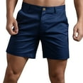 thumbnail image 2 of zeranth Men Summer Cargo Shorts Mid-rise Button Zipper Fly Pockets Shorts Solid Color Straight Leg Casual Short Pants Streetwear, 2 of 7