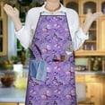 thumbnail image 6 of Purple Butterfly Pattern Apron-Garden Aprons for Women with Pockets-Cotton Linen Waterproof Kitchen Cooking Gardening Aprons Adjustable for Kitchen,Cooking,BBQ and Salon 33x27 Inch, 6 of 7