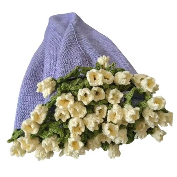 Kit de crochet para manta de ramo, kit de inicio para crochet, decoración tejida a mano, elegante y fácil Amarillo