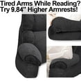 thumbnail image 2 of Reading Pillow for Bed with High Arm Rests,Back Support Pillow for Sitting Up in Bed with Shredded Memory Foam for Reading, TV, Gaming or Relaxing on Floor（Grey Black，Small）, 2 of 12