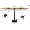 thumbnail image 3 of Costway 15FT Double-Sided Twin Patio Umbrella Outdoor Market W/ Crank & Base Beige, 3 of 10