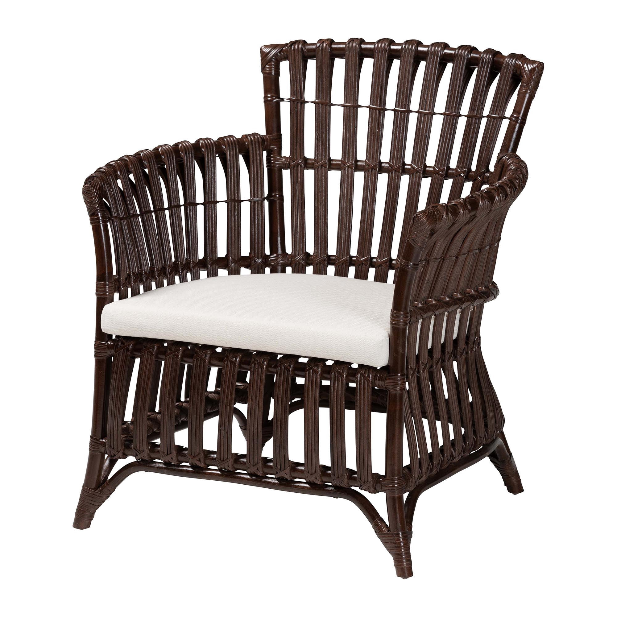 bali & pari Brooklyn Boho Arm Chair, Very Dark Brown