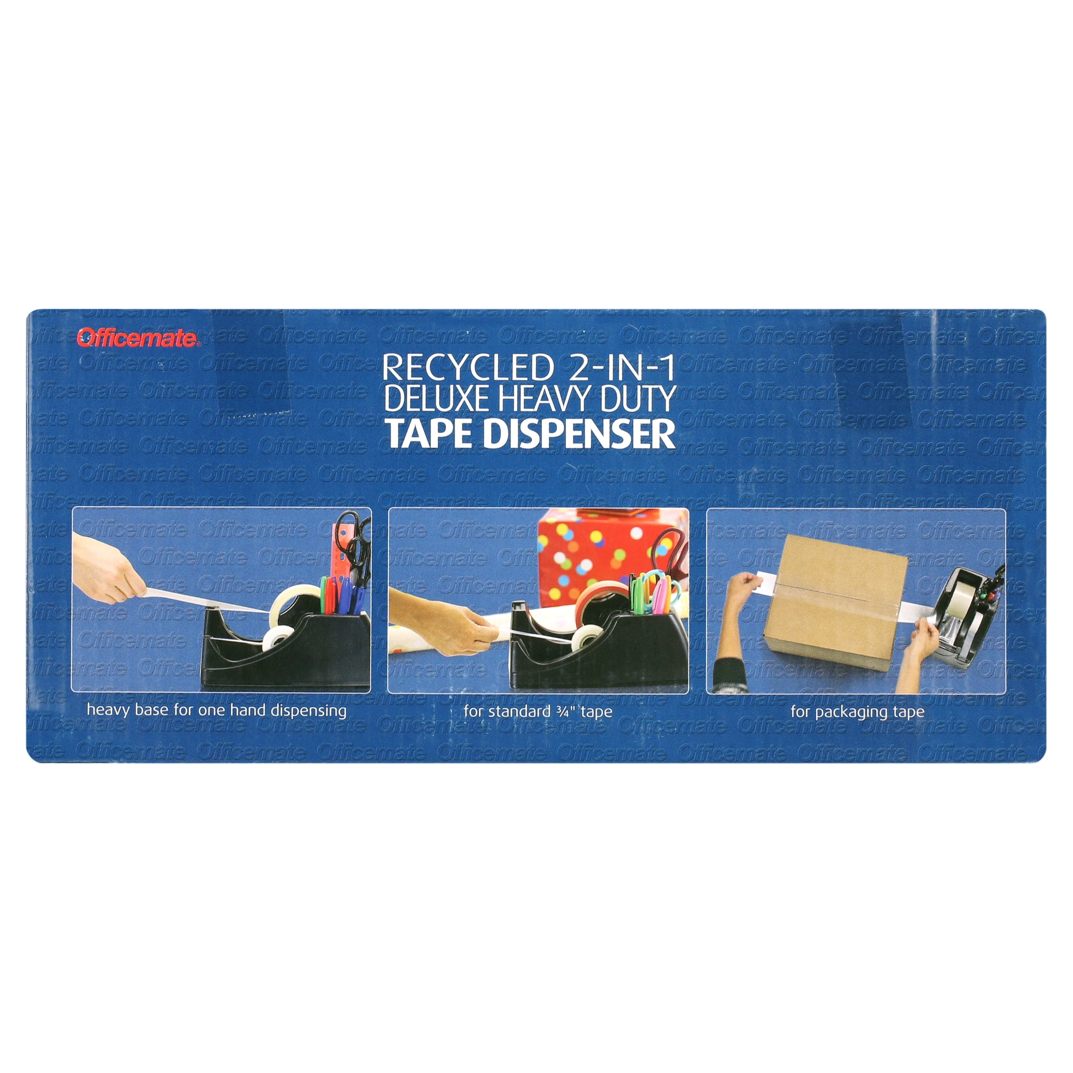 Officemate Multi-Purpose Tape Dispenser and Desk Organizer, Recycled, Black