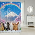 thumbnail image 2 of Guinea Pig Shower Curtain for Girls Boys Kids Cute Cavy Lovely Pet Bath Curtain Rainbow Mountain Landscape Bathroom Shower Curtain Set Room Decor Cherry Tree Waterproof Polyester Curtains 72x72 Inch, 2 of 6