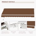 thumbnail image 5 of Homiyad 10' x 8' Manual Retractable Awning Sun Shade Shelter for Patio Deck Yard with UV Protection and Easy Crank Opening, Coffee, 5 of 8