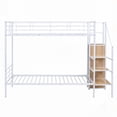 thumbnail image 3 of Twin Metal Bunk Bed with Lateral Ladder & Wardrobe - Modern, 3 of 15