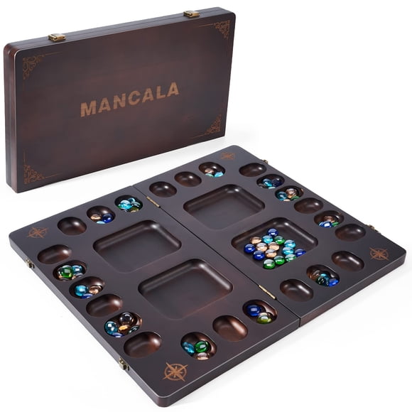 Juego de mesa VAMSLOVE Mancala para 4 jugadores con madera maciza de lujo