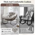 thumbnail image 5 of Indoor Outdoor Rocking Chair, Oversized Papasan Rocking Chair with Padded Cushion, Rocker Egg for Front Porch, Garden, Living Room, Bedroom, Apartment, 5 of 9
