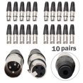 thumbnail image 4 of 10 pares XLR 3 pines hembra MIC Jack Plug Audio Micrófono Cable Conector Negro, 4 of 8