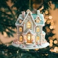 thumbnail image 5 of Christmas Gingerbread House Christmas Ornaments,2D Acrylic Hanging Decorations for Holiday Tree and Home Decor - Christmas House, 5 of 8