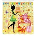 thumbnail image 3 of Ambesonne Party Shower Curtain, Woman with Birthday Cake, 69"Wx84"L, Multicolor, 3 of 3