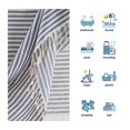 thumbnail image 6 of Striped Beach Towels | 100% Turkish Cotton | Soft & Quick Dry-Gray, 6 of 8