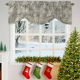 thumbnail image 3 of Winter Christmas Tie Up Valances Curtain, Watercolor Gary Snowflake Adjustable Rod Pocket Short Window Treatment Tie Up Curtains Valances for Kitchen Living Room Bathroom 42x12 Inches, 3 of 9