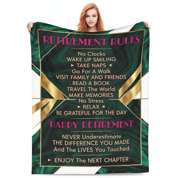 Retirement Throw Blanket, Retirement Gift for Women Men, Retired Gift for Coworker Teacher Nurse Mom, Soft Cozy Blanket for Couch Sofa Bed 50x40