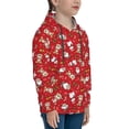 thumbnail image 3 of Rateoe Christmas Santa Cartoon Snowman A Pattern Boys Hoodie, Youth Pullover Hooded Sweatshirt, Kangaroo Pocket Hoodie for Kids-, 3 of 6