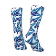 thumbnail image 3 of Goofa Blue Butterflies Printed Men's Crew Socks, Soft Durable Breathable Moisture-Wicking with Odor Control Cotton socks, 3 of 9