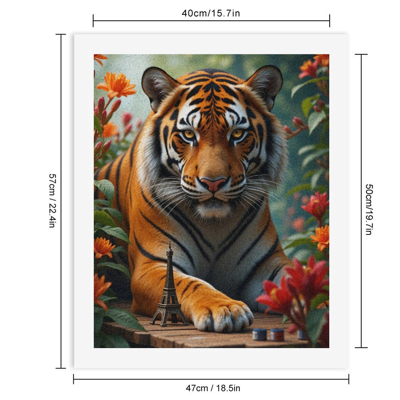 Paint By Numbers Kit for Adults Beginner - Tiger Paris Miniature Blossoms DIY Canvas Painting Kits for Adults, Frameless Paint By Number for Adults for Home Wall Decor 16x20 Inch