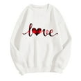 thumbnail image 2 of Aqestyerly Saint-Valentin Amour Imprimé Mode Femme Manches Longues Col Rond T-Shirt Impression Blouse Ample Hauts, 2 of 3