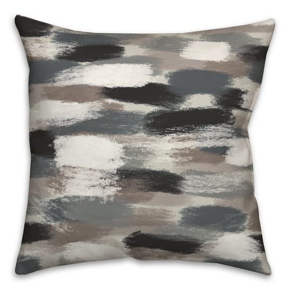 Creative Products Black Brushstroke Pattern 18x18 Indoor / Outdoor Pillow