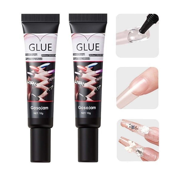 Pegamento de uñas Gosojam de secado rápido y duradero, 10 g x 2, resistente al agua