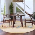 thumbnail image 3 of Yellow Summer Coastal Round Area Rug 7Ft Washable Circle Rugs for Dorm Laundry Room, Modern Ocean Waves Starfish Shell Non-Slip Carpet Floor Mats Indoor Outdoor Carpet Runner Aesthetic Home Decor, 3 of 8
