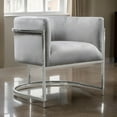 thumbnail image 6 of Kel 31 Inch Cantilever Accent Chair Gray Velvet Silver Stainless Steel, 6 of 6