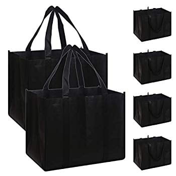 6 Pack Reusable Grocery Bags Extra Large Super Strong Heavy Duty Shopping Tote Bags with ...