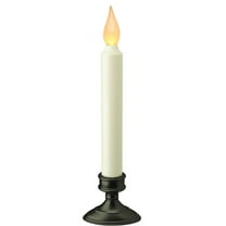Battery Operated LED Dusk to Dawn 9 inch Window Candle with Amber Flicker Flame